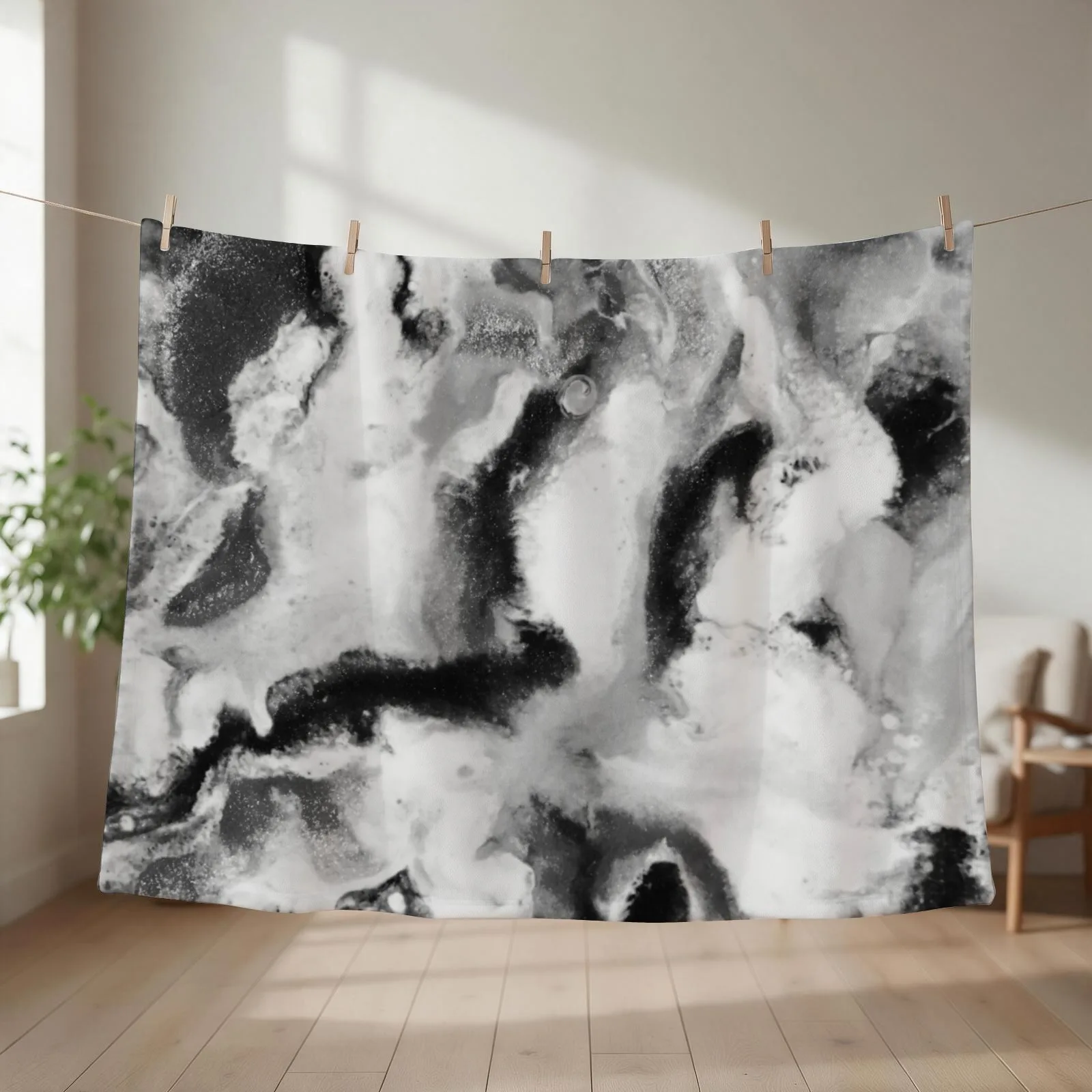 Black and White Marble Pattern Throw Blanket Nap Sofa Quilt Beach Hairy Blankets