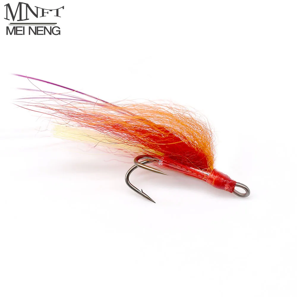 

MNFT 10 шт. оранжевый стример двойной крючок Flashabou лососевая форель морской окунь рыболовная приманка искусственная приманка
