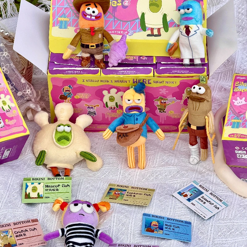 

POPMART Bikini Bottom Buddies V2 Blind Box Cute Anime Figure Surprise Bag Pendant Mystery Box Keychain Desktop Decor Toys Gift