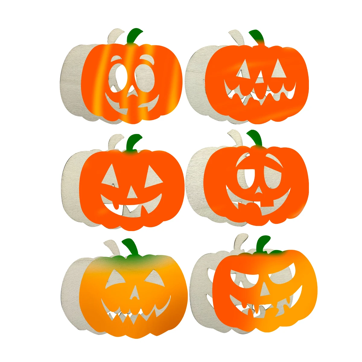 6 pz/set zucca in legno artigianato appeso divertente ornamento di zucca per la festa di Halloween decorazioni per la tavola di casa bambini regali