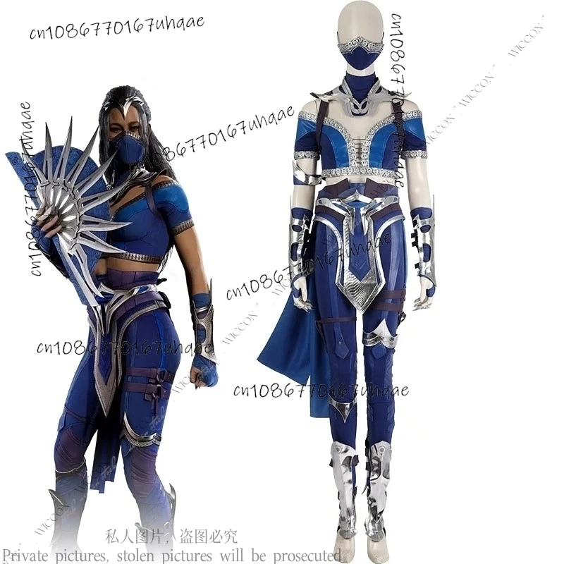 Kitana Cosplay Mortal Costume Costume Sexy Women Crop Top Pants Full Set 2024 Role-play Warrior Ninja Uniform Suit