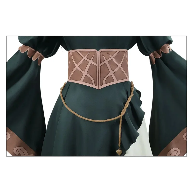 أزياء فيلم هيرا التأثيرية فستان أخضر أغطية الرأس بدلة شعر مستعار ملابس الهالوين أنيمي كرنفال حفلة فانتازيا ملابس الكبار