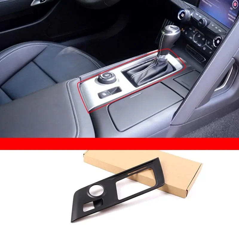 

ABS Carbon Fiber Style Car Center Console Gear Shift Panel Frame Cover Trim Accessories for Chevrolet Corvette C7 2014-2019