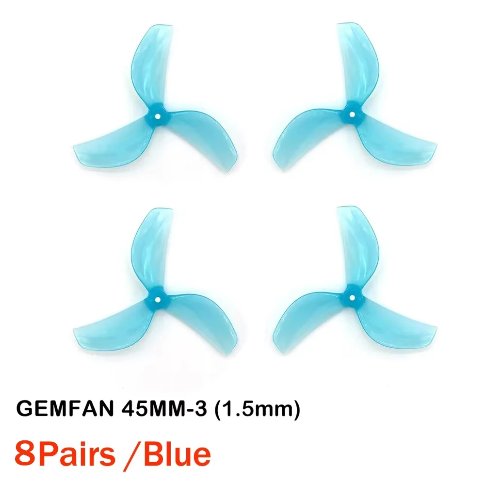8Pairs Gemfan 45mm 3-Blade 45mm-3 PC Propeller T-Mount 1.5mm 0805 Motor voor FPV RC FreestyleTinywhoop Drones DIY Onderdelen