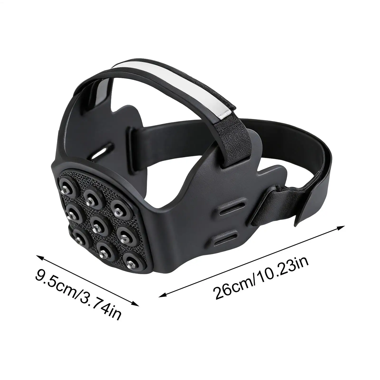9-Tooth Anti-Slip Shoe Spikes with Reflective Strips Ice Grips for Hiking Boots Walking Running Snow, Outdoor Commuting