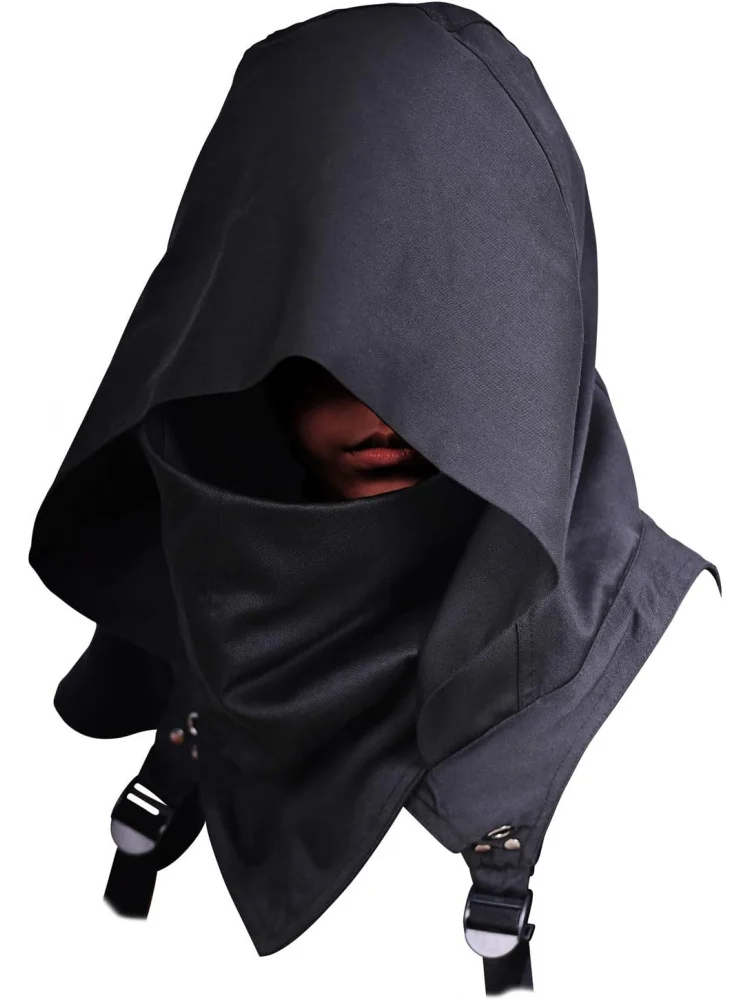 

Cyberpunk Rogue Cowl Hood Scarf, Winter Neck Warmer Costume Hooded Cape Hat for Halloween Cosplay and Daily Wear