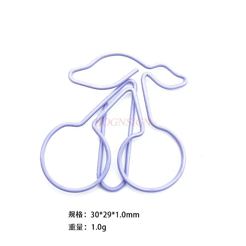 12pcs Colorful Cherry Paper Clips Creative Cartoon Paper Clips Plant Paper Clips
