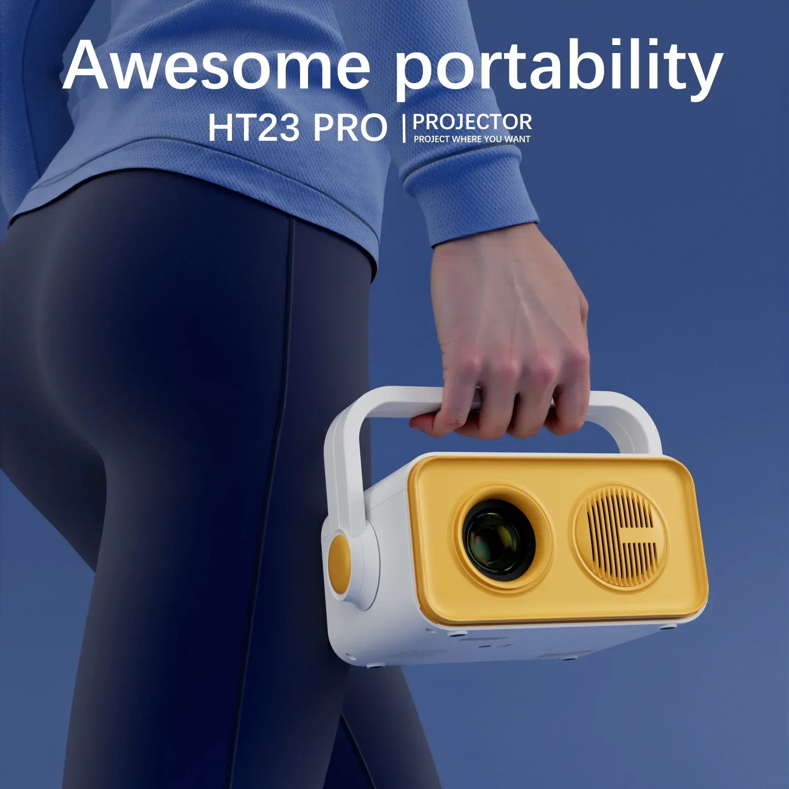 NEW Native 1080P 250ANSI 4K Android11 HT23 Pro Projector With Auto Keystone Correction Focus Wifi6 BT5.2 Portable Movie Outdoor