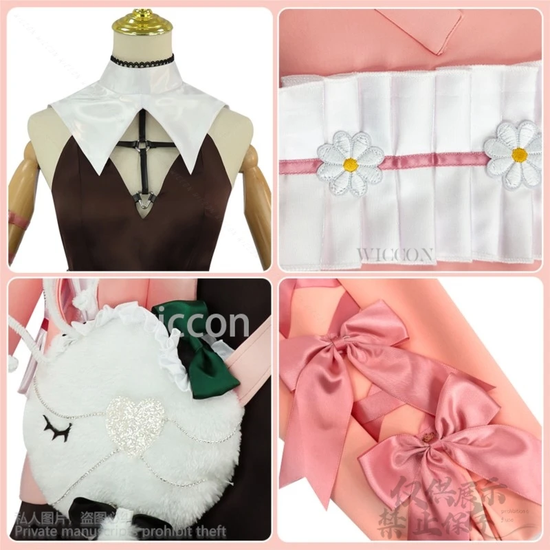 Anime Vtuber Holo Live Aza Airi Cos Costume Abito carino Lolita Cappotto con borsa Parrucche Ragazze Donna Festa di Halloween Personalizzato
