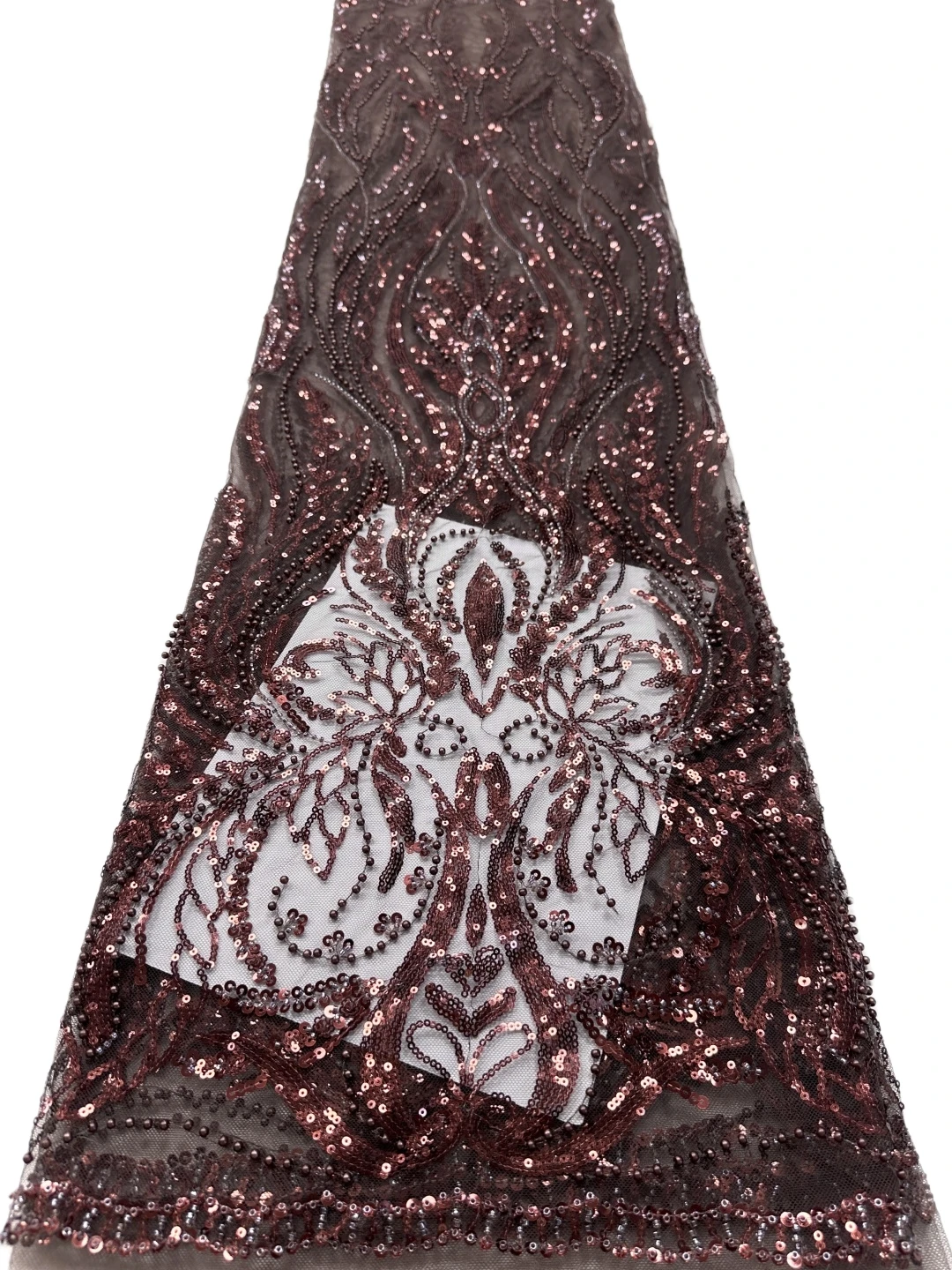 Ofertas de fábrica2026 mais recente áustria melhor qualidade elegante malha macia renda de lantejoulas com contas tecido para festa vestido de noite u_ge5869