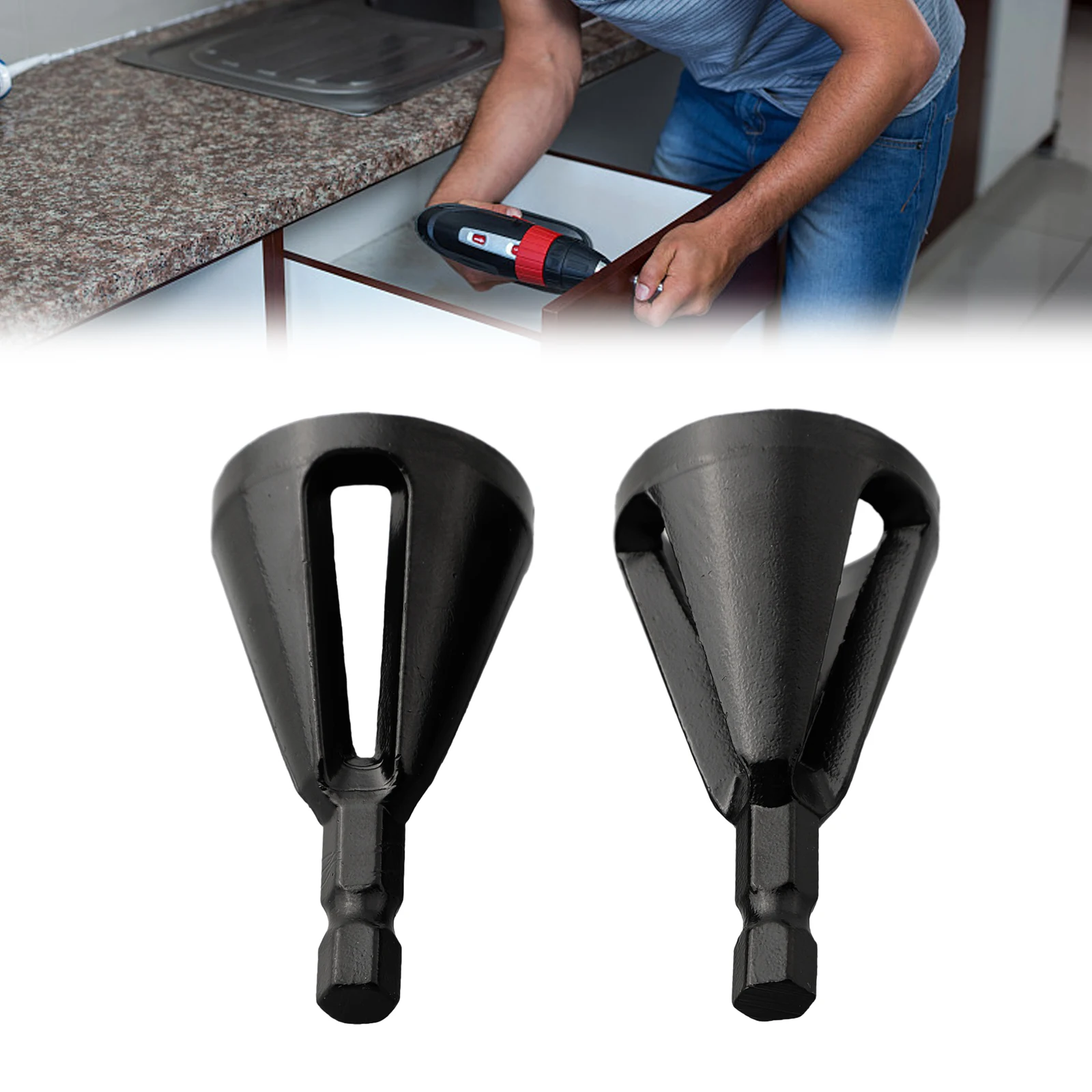 2pcs/Set Deburring External Chamfer Tool Remover Installer Knot Hex Shank Attachment Drill Bits Power Tool Accessory