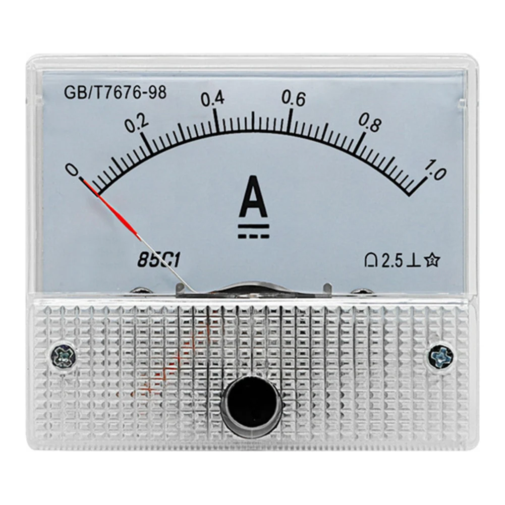 85C1 Analog DC Ammeter, 1A, ABS Housing, High-Sensitivity Pointer, Minimal Error, Applicable To Industrial And Mining Industries