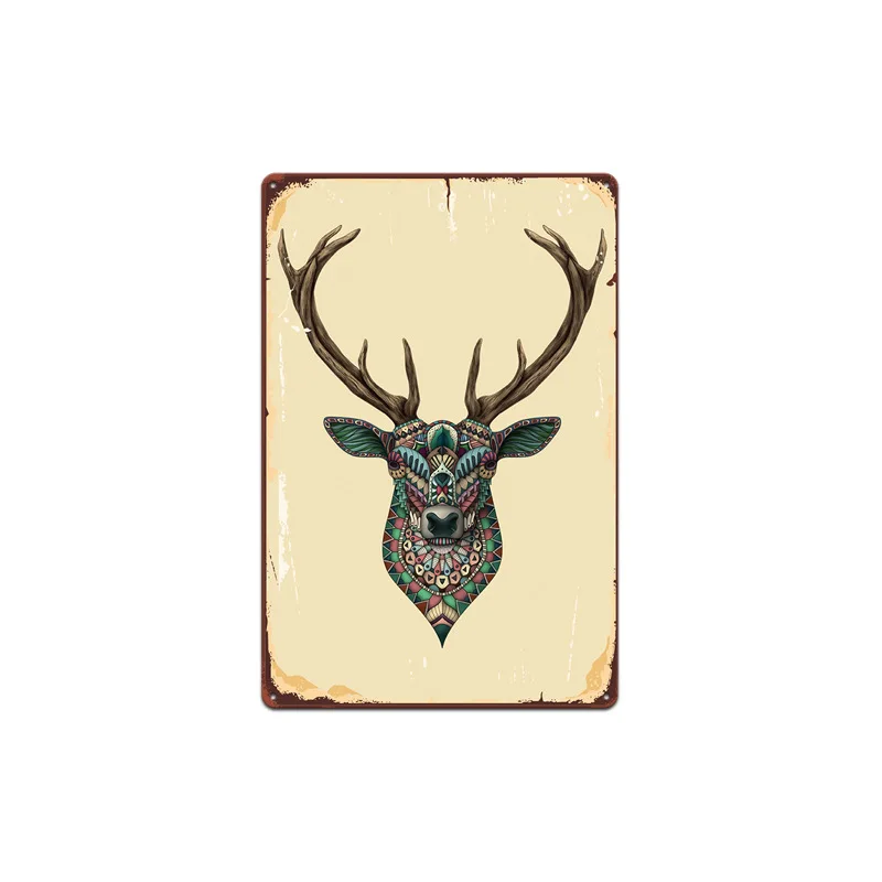 ديكور الحائط، صفيح، لوحة معلقة بدون إطار، الرنة الأمريكية، لوحة القصدير الرجعية، لوحة تزيين جدار الرنة #5