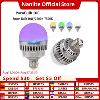 Nanlite PavoBulb 10C Smart Bulb 10W 2700K-7500K RGBWW Night Light Lighting for Indoor Studio Restaurant Photography Light