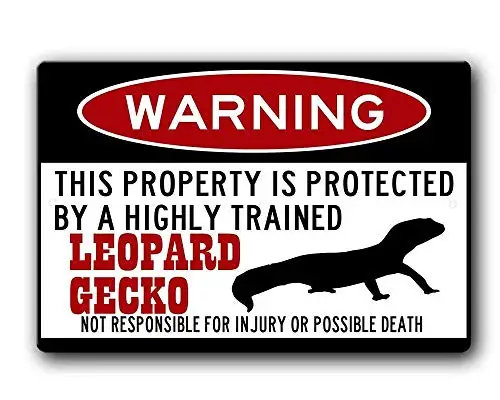 

Kexle Leopard Gecko Sign,Funny Metal Signs,Leopard Gecko Gift,Gecko Accessories,Lizard Warning Sign Tin Sign 8 X 12 Inches