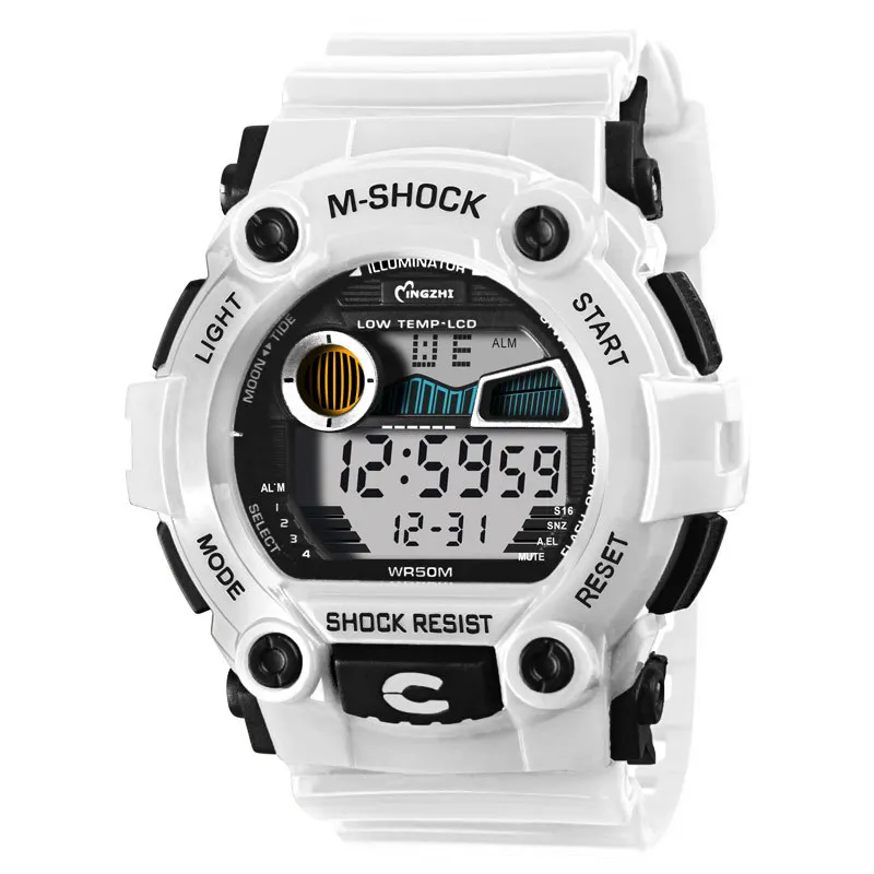 방수 전자 시계 패션 간단한 스포츠 시계 여성 크로노 그래프 알람 시계 다기능 커플 시계