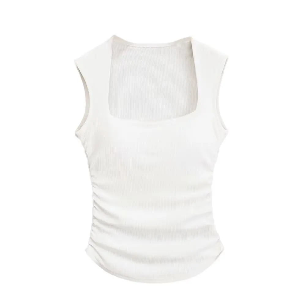 

Pure Desire Spicy Girl ort Sve футболка жилет женский летний плиссированный облегающий крой с квадратным воротником внутренняя одежда топ Street Sle