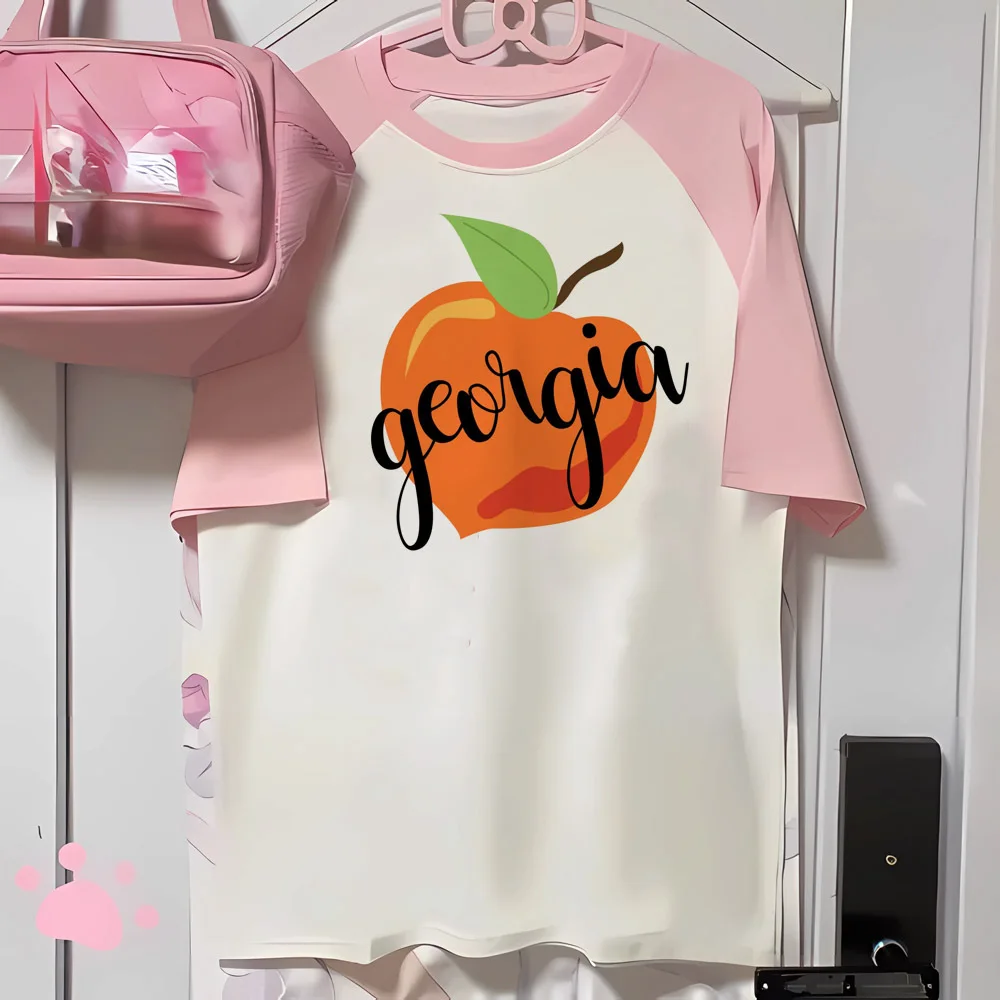 

Georgia t-shirts women manga streetwear youthful top girl manga 2000s Japanese clothes