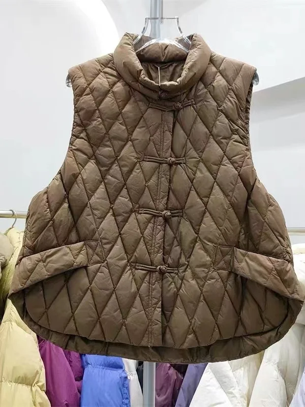 

Новая осенне-зимняя модная женская жилетка в стиле ретро с этническими элементами, на пуговицах, теплая, универсальная, в китайском стиле, пуховая куртка