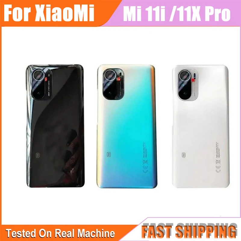 

For Xiaomi MI 11i M2012K11G Mi 11X Pro Battery Back Cover With Camera Lens 3D Glass Panel Rear Door Housing Case