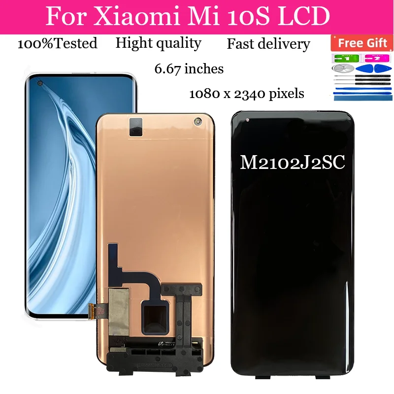 

6.67"Amoled For Xiaomi Mi 10S LCD Screen Display Frame+Touch Panel Digitizer Mi 10S Mi10 S M2102J2SC Display