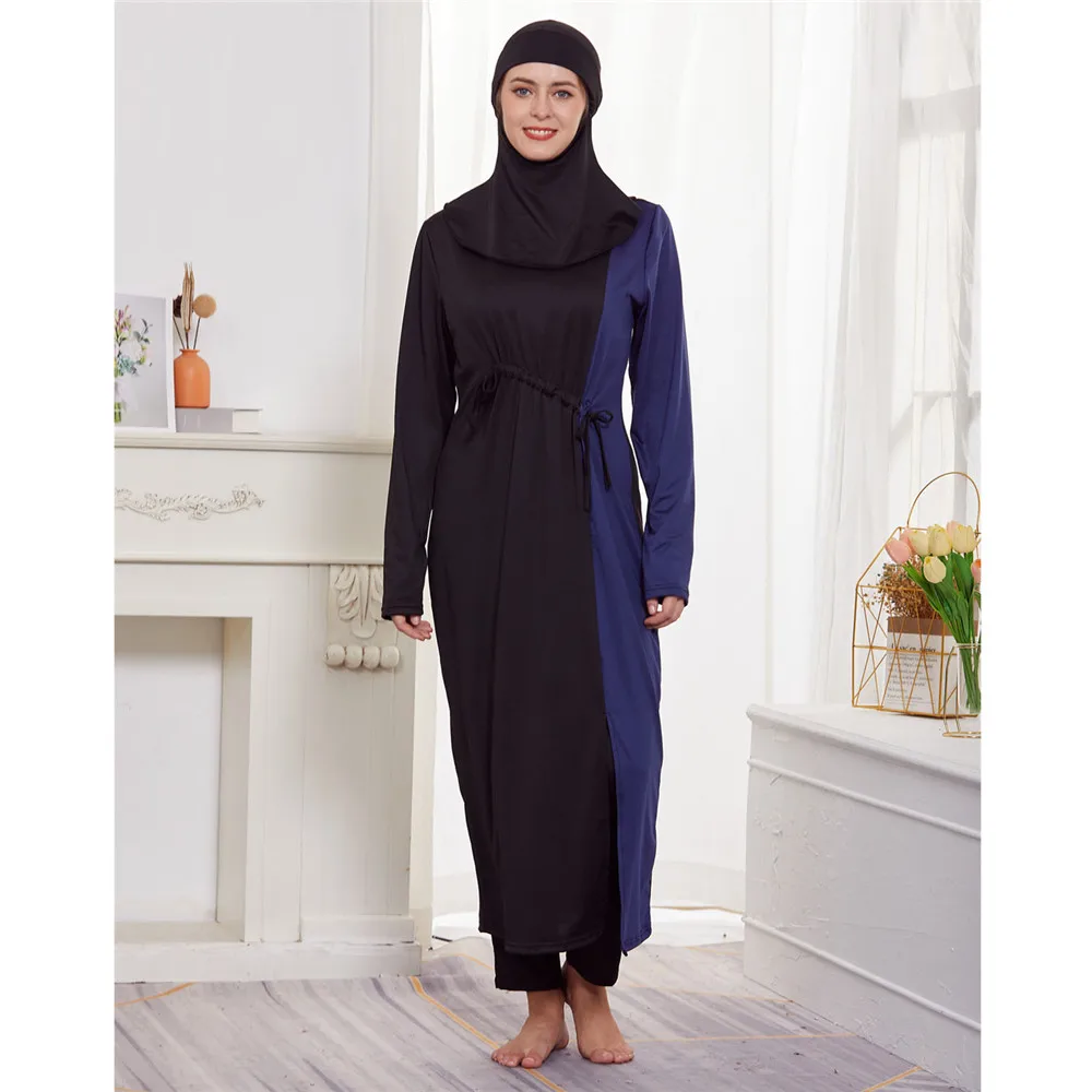 Imagem -03 - Maiô Capa Completa Burkini Muçulmano Banho Bourkini Modesto Hijab Traje de Banho Islam Manga Longa Beachwear Trajes de Natação 3pc