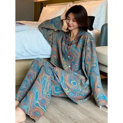 2-300 Pounds Pajamas Female A Loungewear Set Comfort Fat Mm Extra Large Size New Spring and Autumn Models Fallow Loose