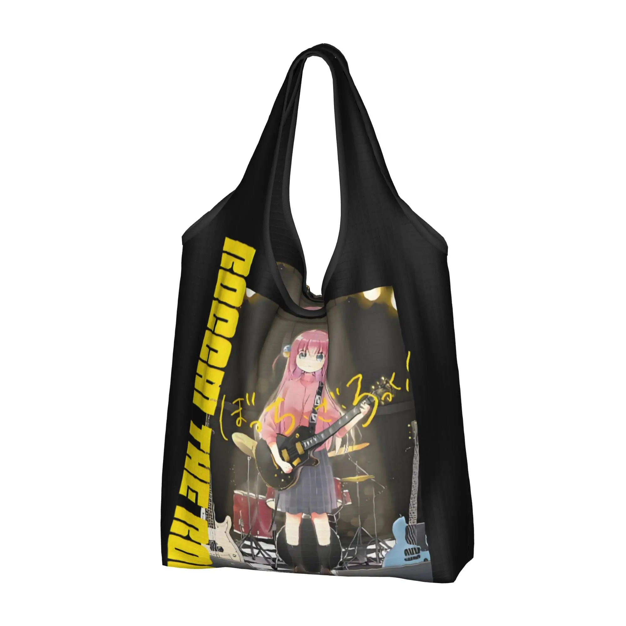 Custom Bocchi the Rock Anime Japane Manga  Shopping Bags Women Portable Big Capacity Groceries  Shopper Tote Bags