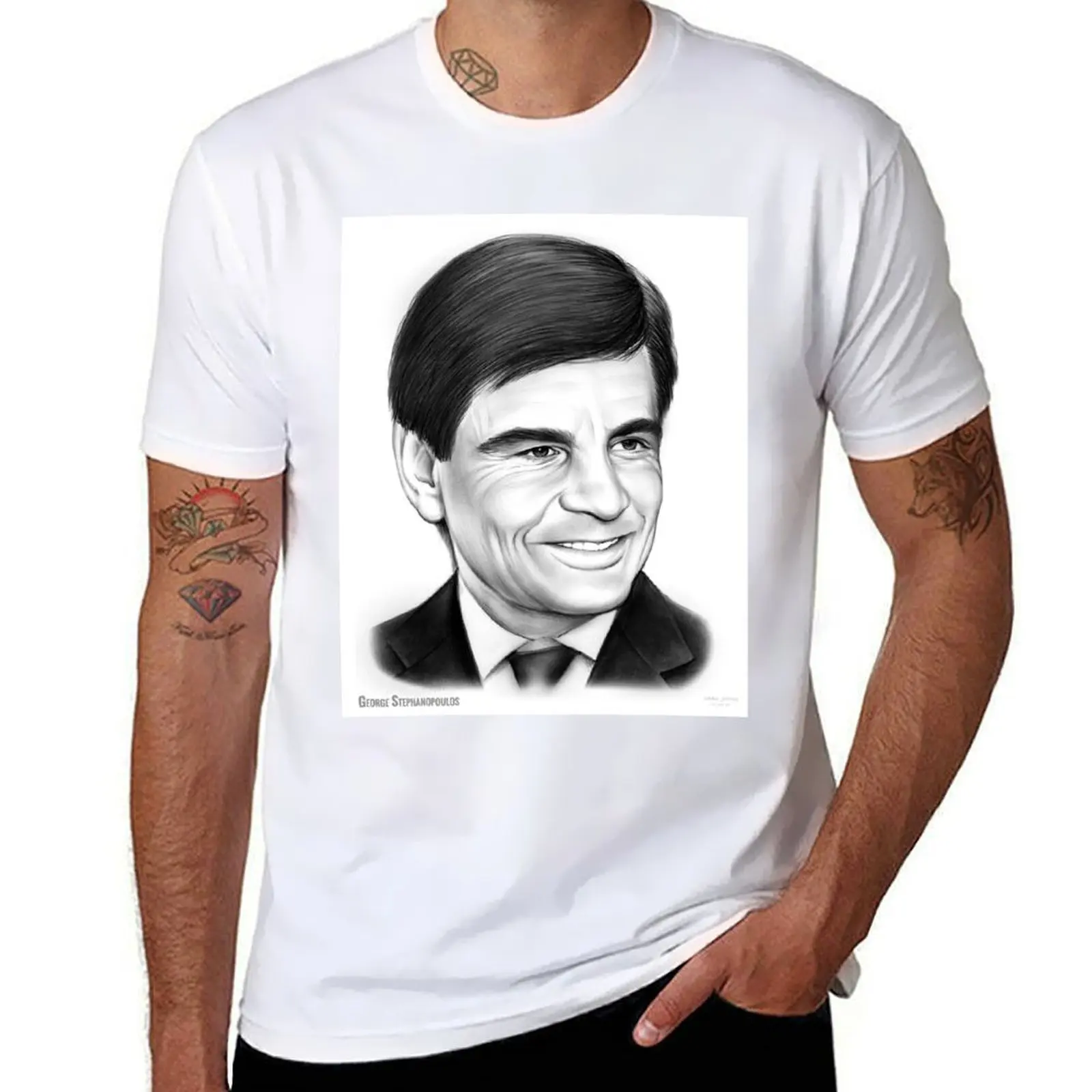 

plain Stephanopoulos for funny graphic package for t-shirt man T-Shirt man cotton black shirts t George