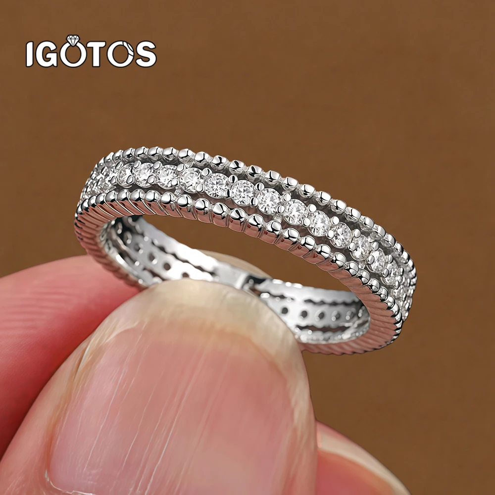 

Сертифицированное кольцо с муассанитом полной вечности, 1,5 мм, стерлинговое серебро 925 пробы, обручальное кольцо, обещание, ювелирные изделия, подарок для женщин