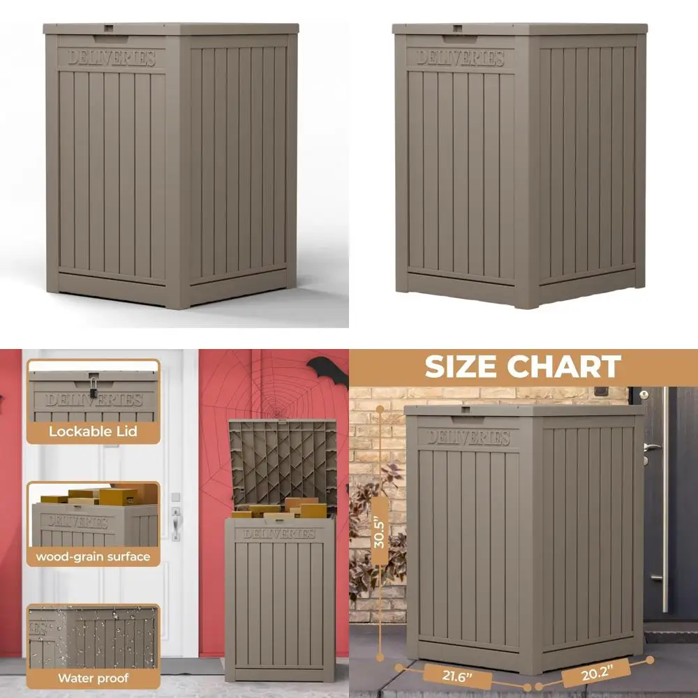

Weatherproof 55 Gallon Outdoor Storage Box for Parcels - Suitable for Porches, Balconies, Garages