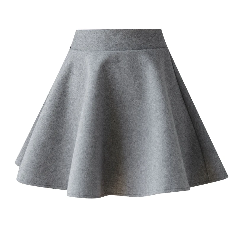 Fashion Streetwear Wool Winter Skirts Women Elastic Waist Pleated Skater Mini Skirt With Shorts A-Line School Girl Kawaii Faldas