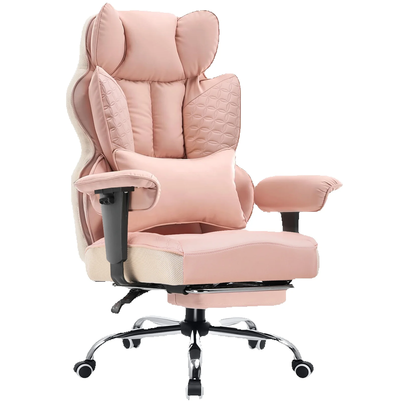 COMHOMA Gaming Stuhl, ergonomischer Bürostuhl, Schreibtischstuhl mit verstellbare Armlehnen, Taschenfederkern-Lendenwirbelstütze