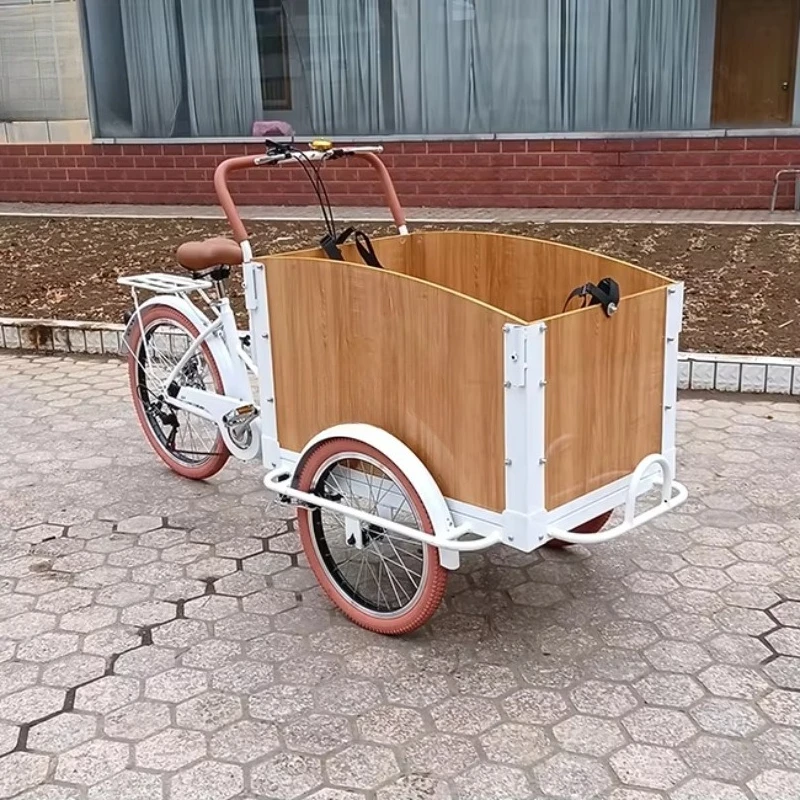 New three-wheeled electric cargo bike with aluminum frame and rims