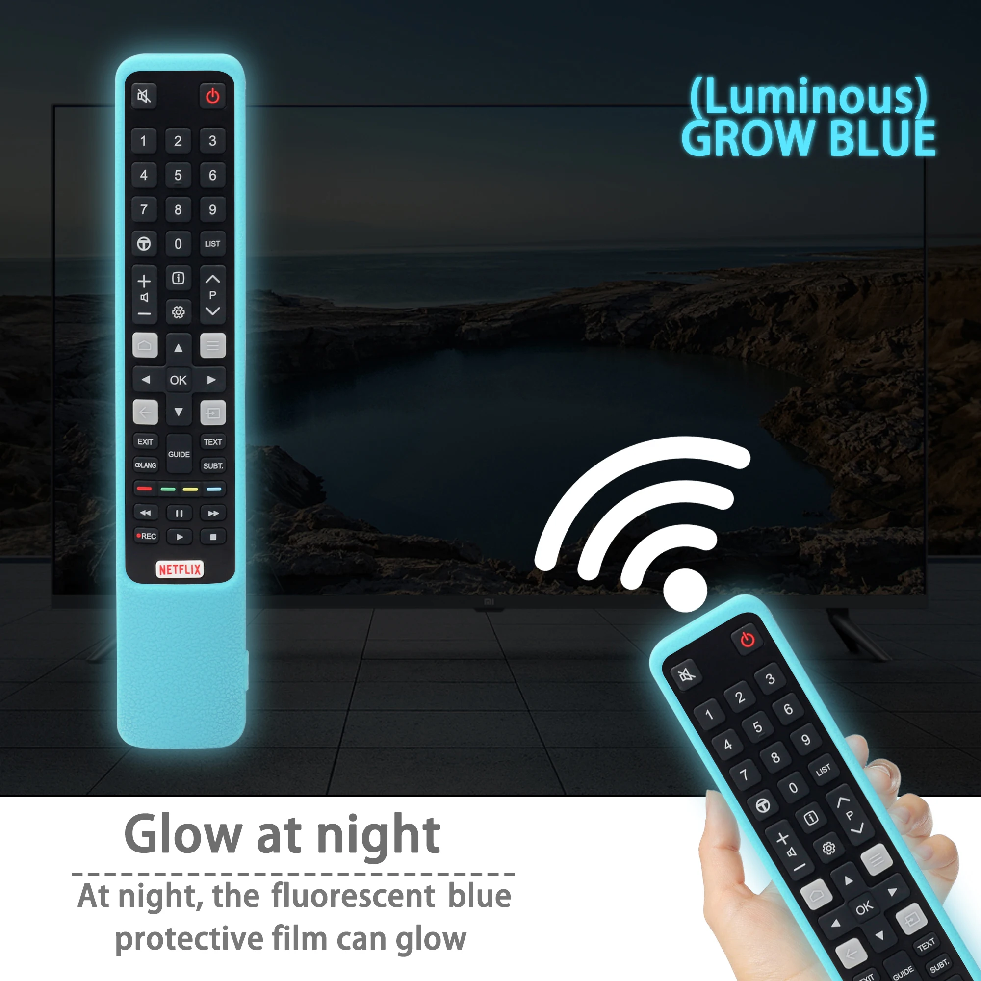 Protective Sheath Cover Fit for TCL TV Remote Control RC802N YUI1 YAI3 YUI2 YU14 YU11 65C2US 75C2US Silicone Soft Control Case