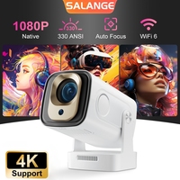 Salange HY260PRO Mini Portable Smart Projector Auto Focus 4K Native 1080P Android11 Dual Wifi BT5.4 with Air Mouse Voice Control
