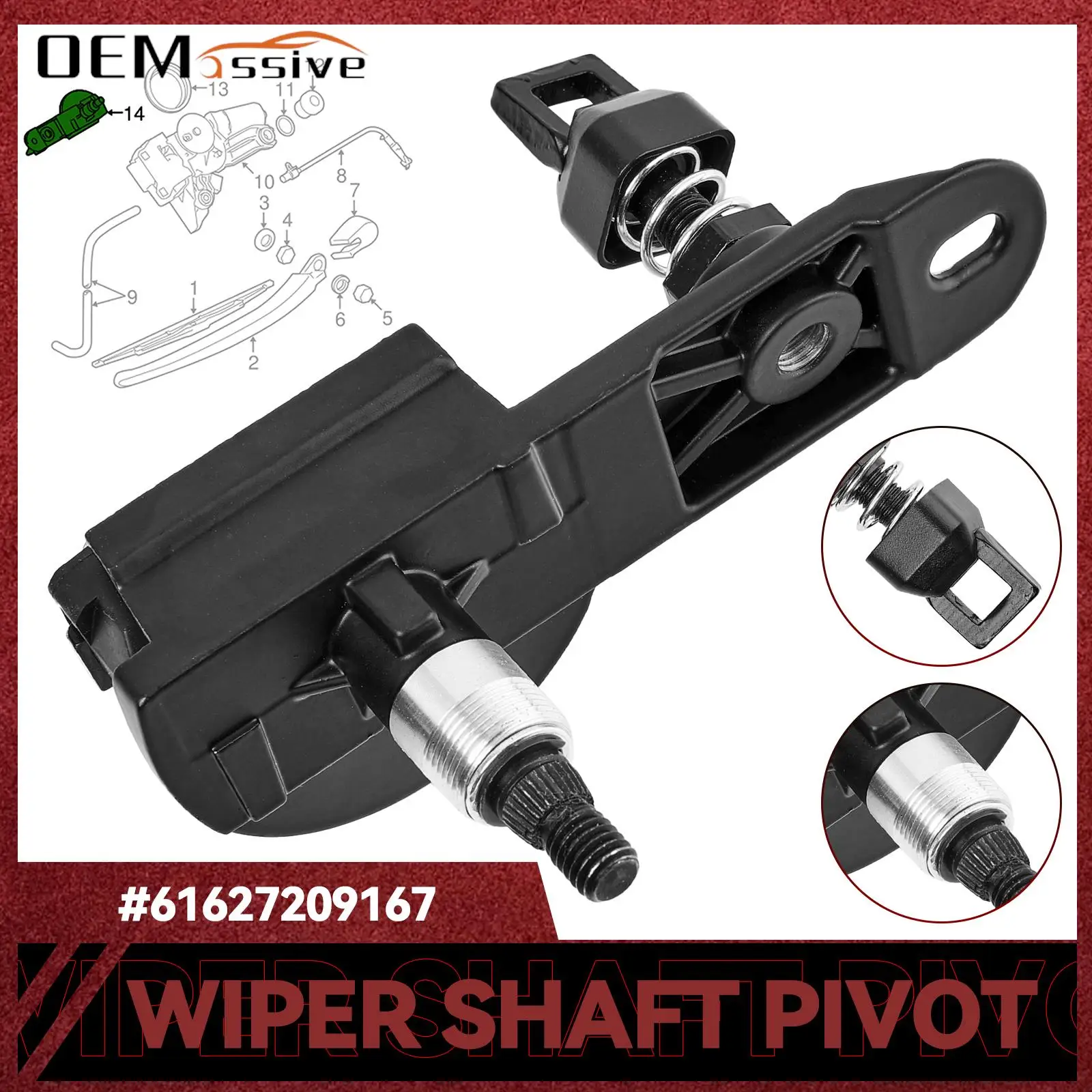 61627209167 7117878 61627117878 Rear Window Wiper Shaft Pivot Wipershaft for 3 5 Series E91 E61 Wagon 320i 318d 520i 530d 02-12