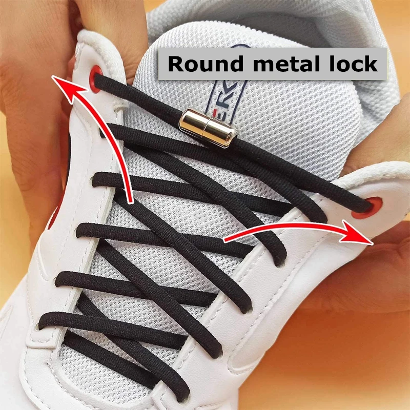 21 Colors Easy to Remove No Tie Shoelaces Lock Shoe Laces Round Capsule Metal Elastic Suitable for All Shoes Sneakers Lazy Lace