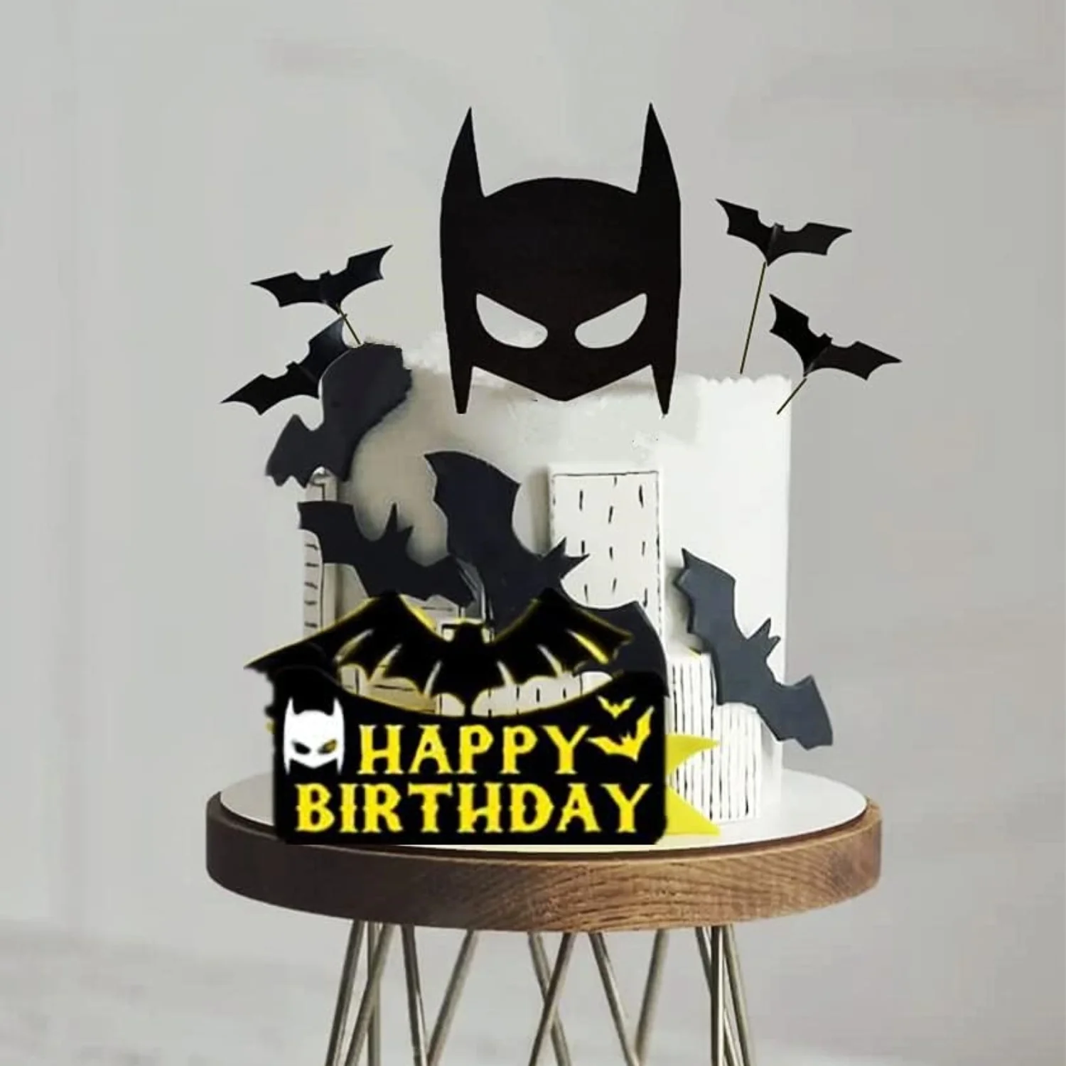 LaVenty Superhero Cake Decoration Bat Cake Topper Superhero Birthday Party Decoration Superhero Party Favors - Image 6