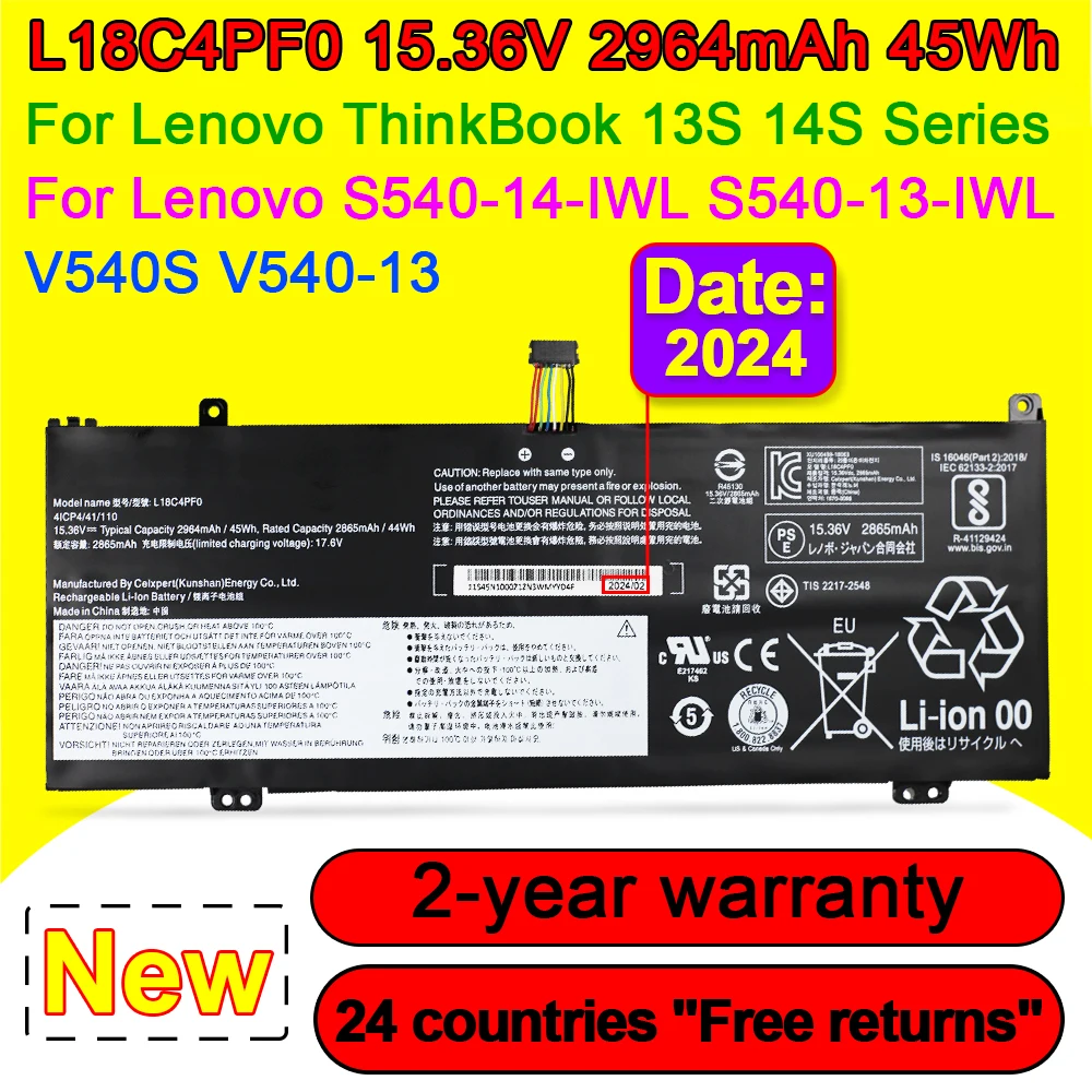 

L18C6PD1 For Lenovo ThinkPad X390 X395 X13 1st Gen(2020) Series Laptop Battery L18M6PD1 L18D6PD1 SB10T83168 5B10W13925 4220mAh