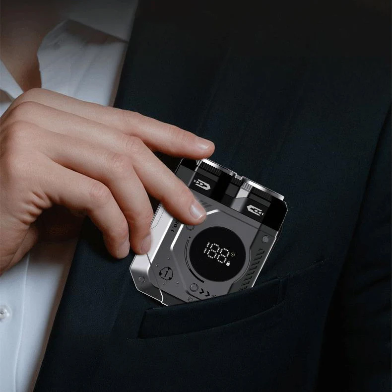 

Модернизированная мужская мини-магнитная роторная электробритва с 2 головками, водонепроницаемая, для влажной/сухой уборки, перезаряжаемая через USB для тела и дома