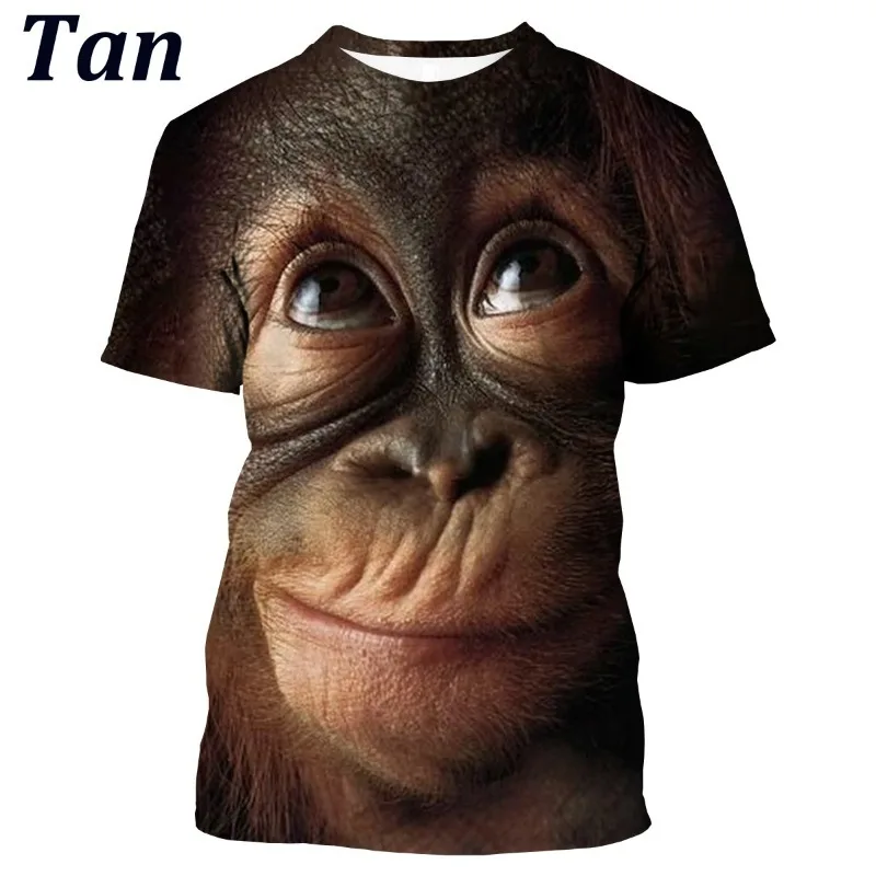 

Animal Monkey Fashion New Spoof Gorilla Funny Men's Women Funny T Shirt Summer Funny Graphic Unisex Personality 3D Printed T-Shi