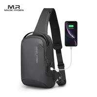 Mark Ryden Shoulder Bag For Men Water-repellent Sports Chest Bag Anti-theft Crossbody Bags USB Charging Messenger Bag