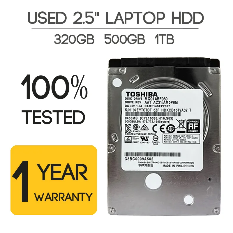 Usado 2.5 "500gb hdd interno 320gb 1tb disco rígido sata 5400 rpm dispositivo de armazenamento hd para sony toshiba hp computador portátil ps4