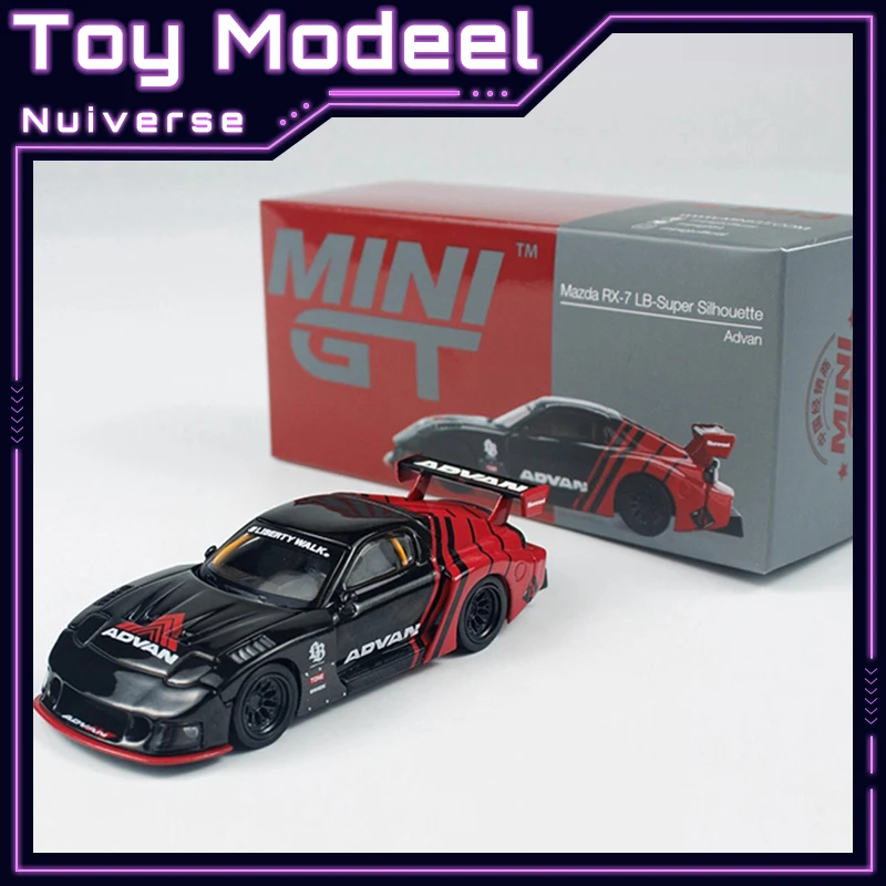 

MINI GT 1/64Mazda RX-7 LB Advan Livery Diecast Alloy Car Model Simulation Static Display Collectible Racing Toy Gift for Boy Fan