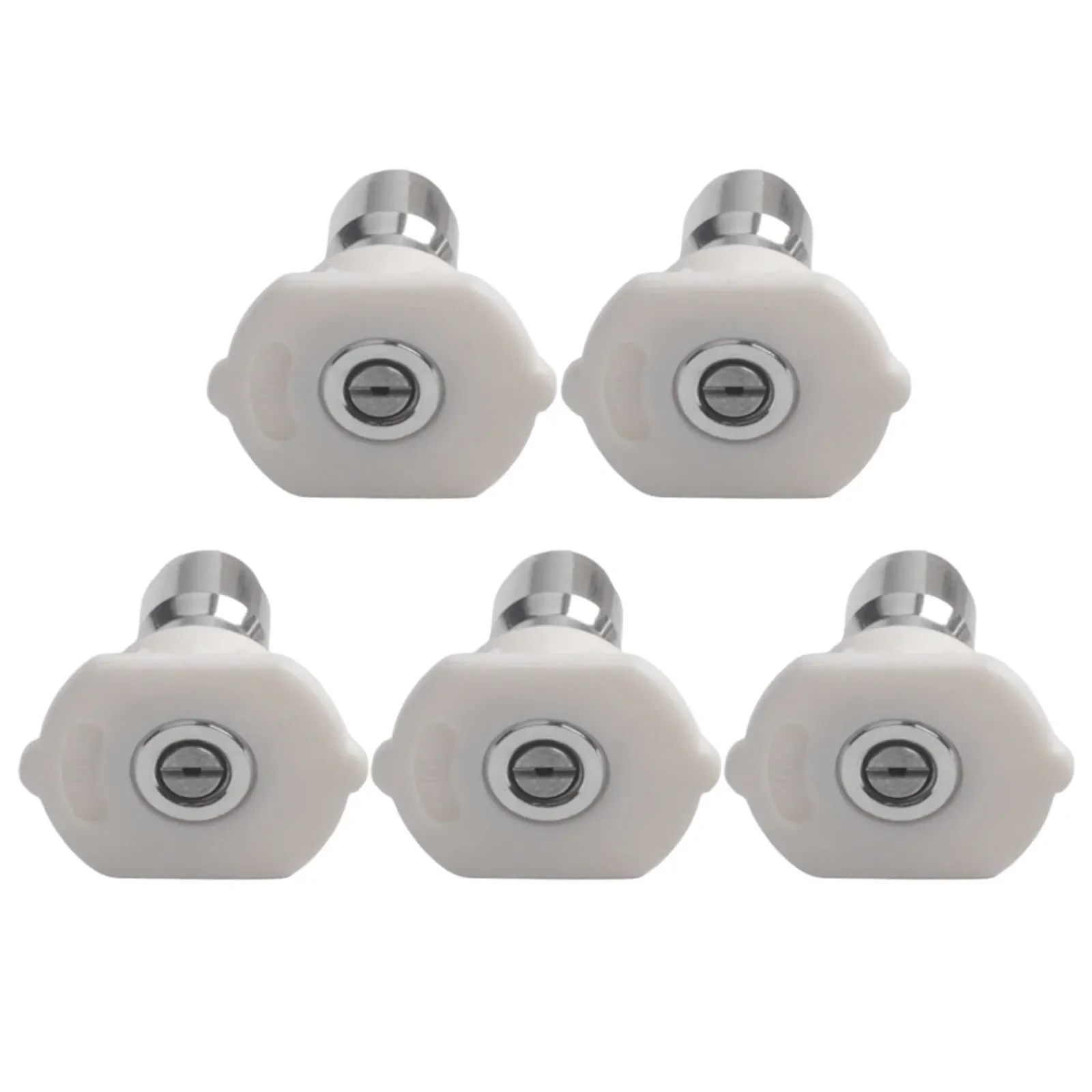 5x 40 Degree Nozzle Tips For Pressure Washers With 1/4 Inch Quick Connect Fitting And 4350 PSI Maximum Pressure Capacity