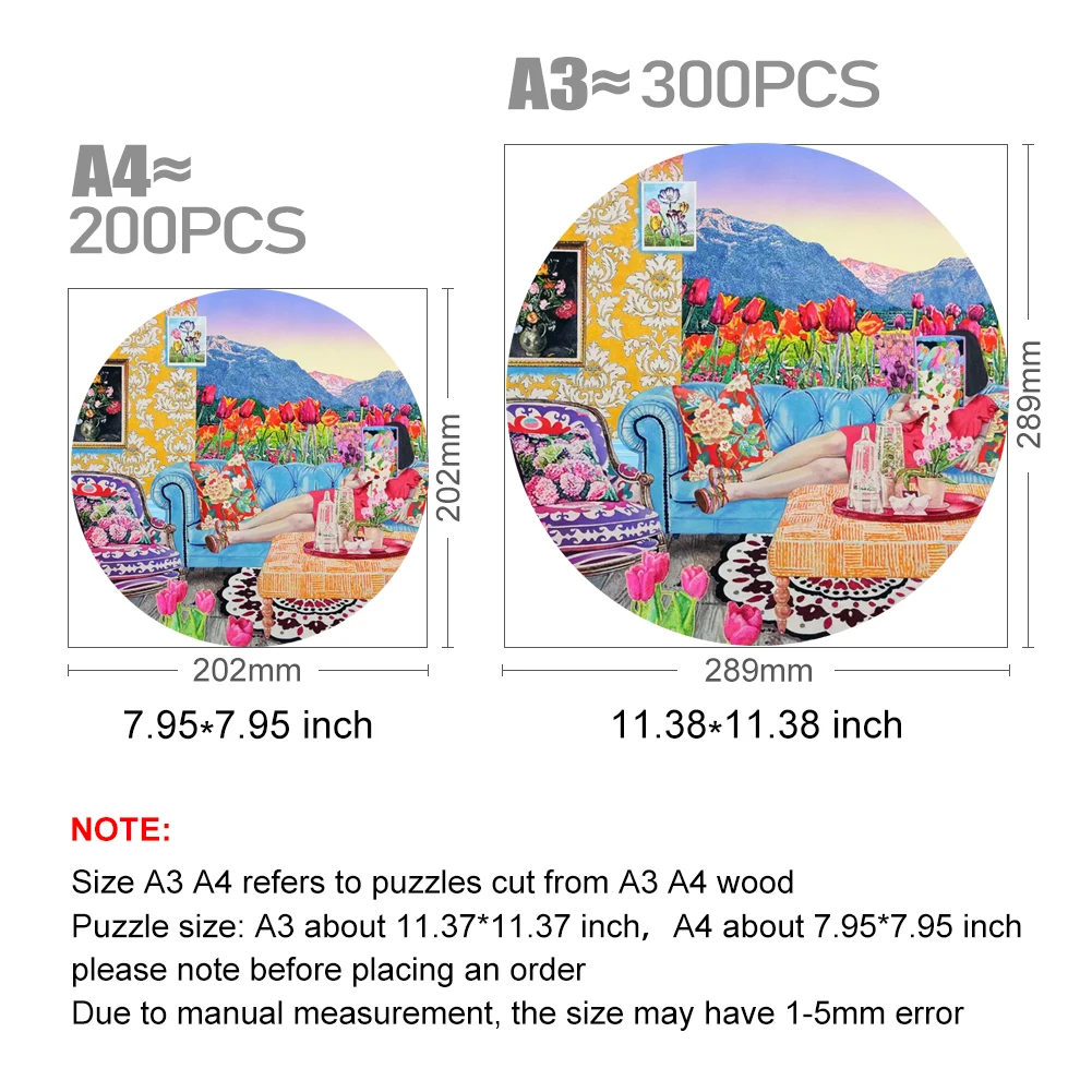 Beautiful Wooden Jigsaw Puzzle Color Oil Painting Scenery Furniture Wood Puzzles Montessori Educational Games Puzzle For Mother