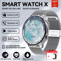 MP4 Video 4GB Bluetooth call Smartwatch Men Sports compass Waterproof Bracelet TWS earphones for Xiaomi Redmi Note 8 Pro  Nubia