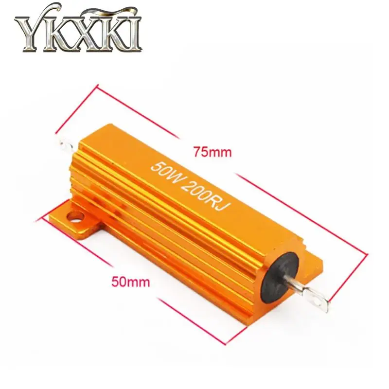 1PCS RX24-50W Aluminum Power Metal Shell Case Wirewound Resistor 0.1R ~ 100K 1 4 5 6 8 10 20 200 500 800 1K 10K ohm Resistance