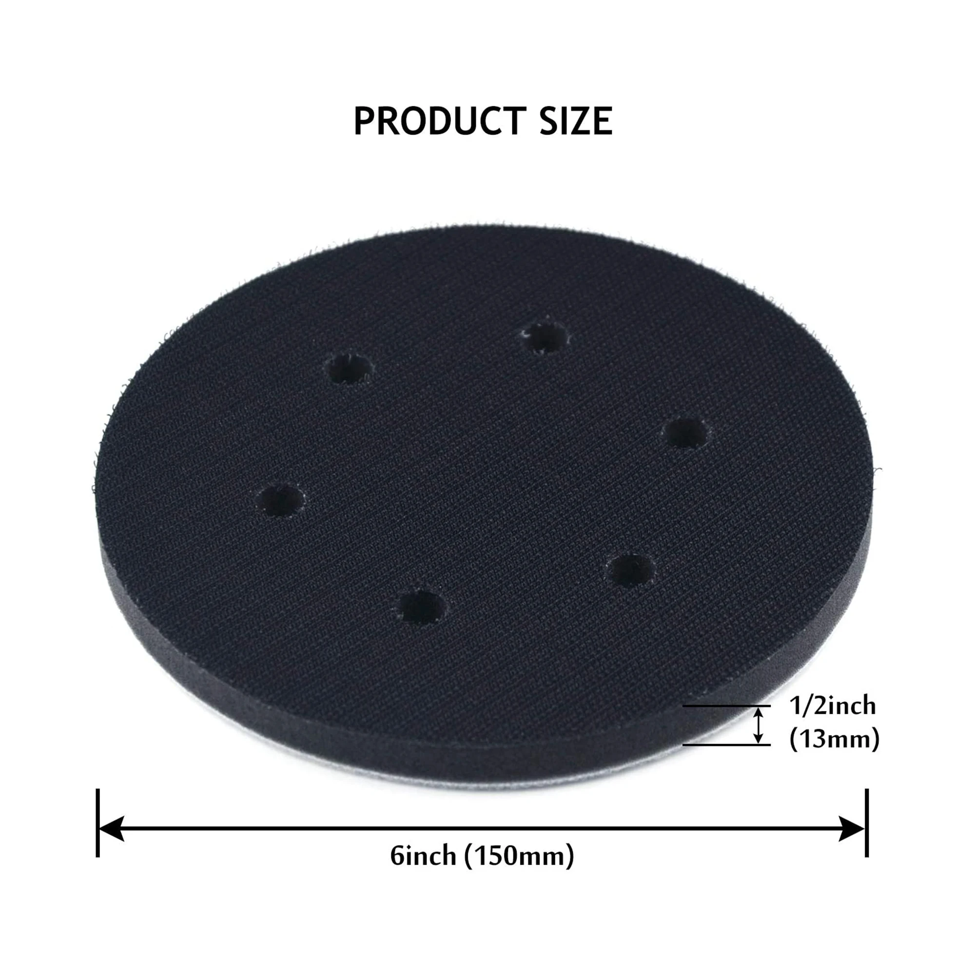 2PCS 6 Inch 150mm 6 holes Soft Sponge Interface Cushion Buffing Pad for Sanding Pads and Hook&Loop Sanding Discs Polishing